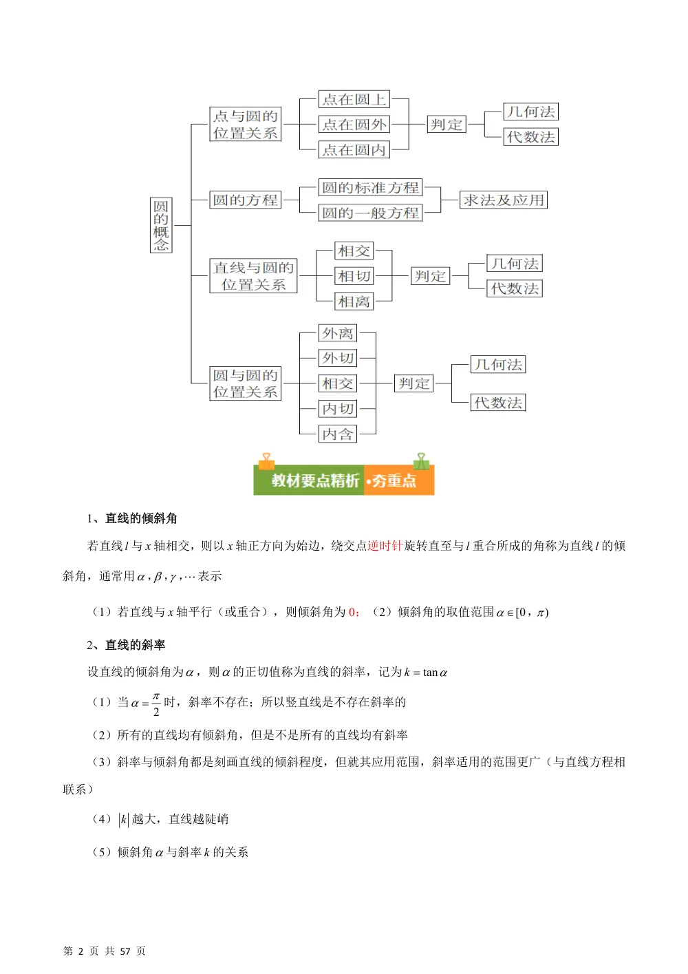 （湘教）第2章 平面解析几何初步（复习讲义）（解析版） 第2页（理科期中培优突破（步骤详解与评分版））