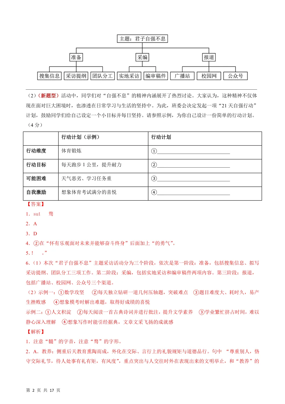 2026秋九上语文期中模拟·能力提升卷02（解析版） 第2页（红字【答案】【解析】核验版）